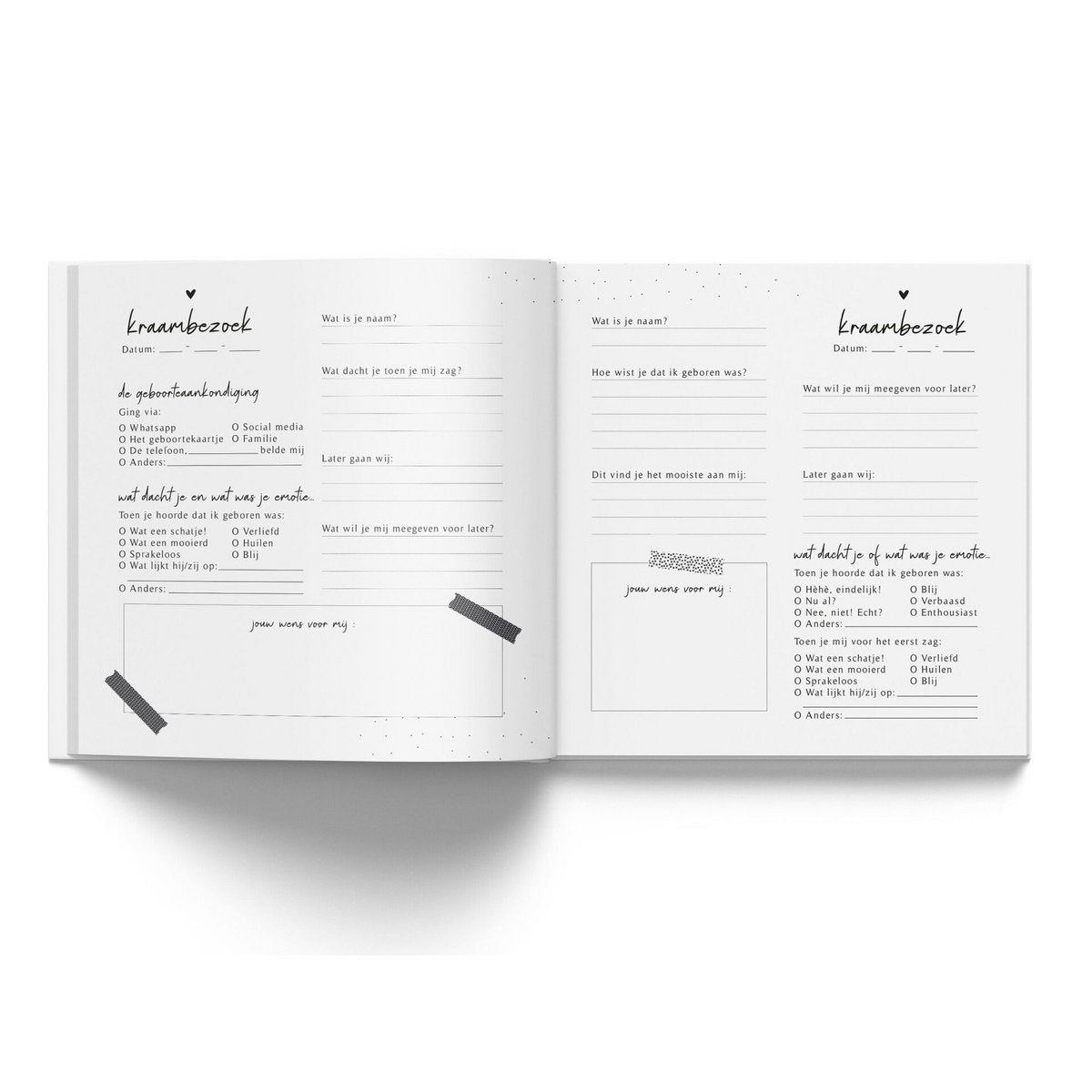 Kraambezoek invulboekje