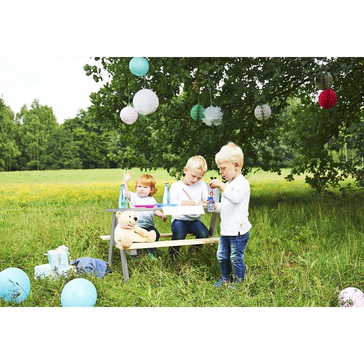 Kinderpicknickbank 'Nicki 4' - grijs