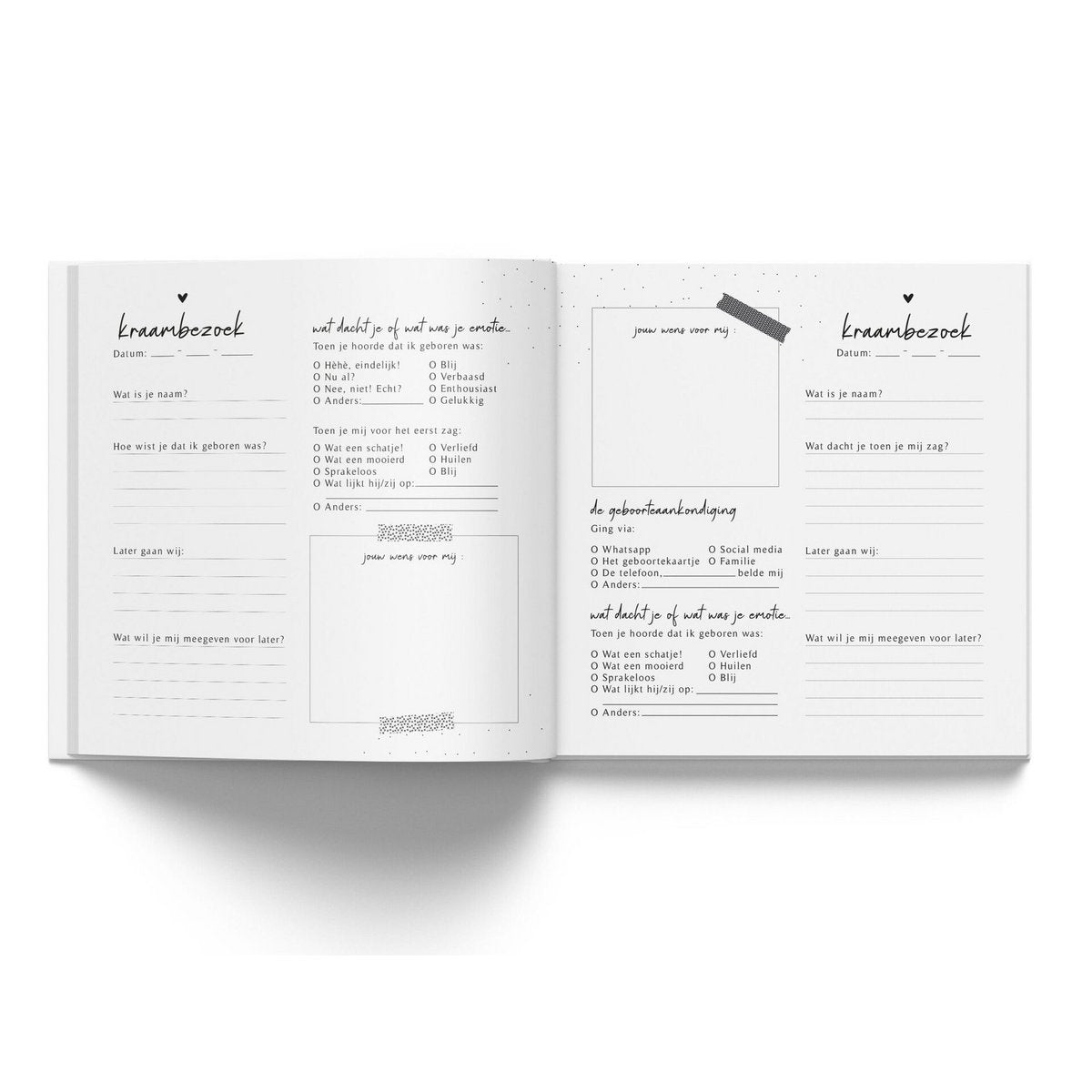 Kraambezoek invulboekje
