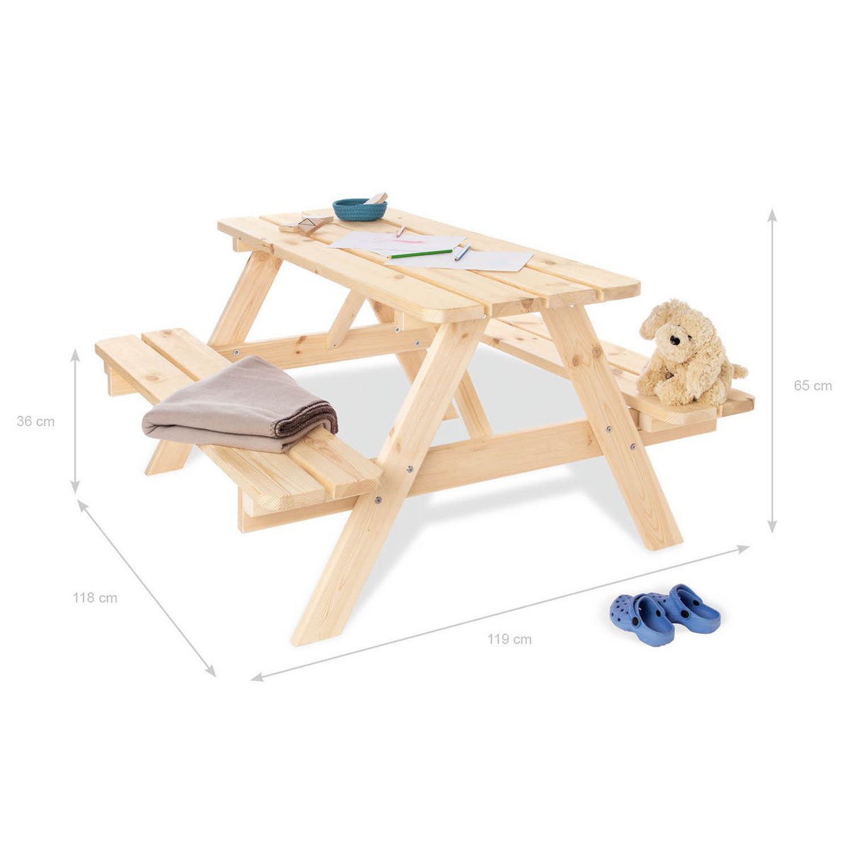 Kinderpicknickbank 'Nicki 4 Maxi' - naturel