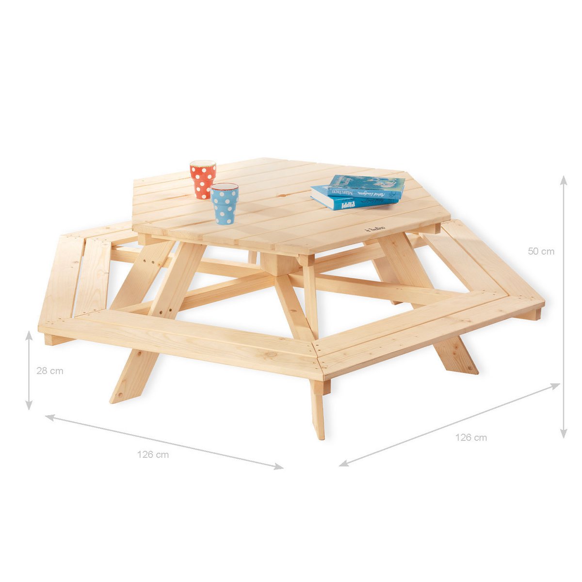 Kinderpicknickbank 'Nicki 6' - naturel