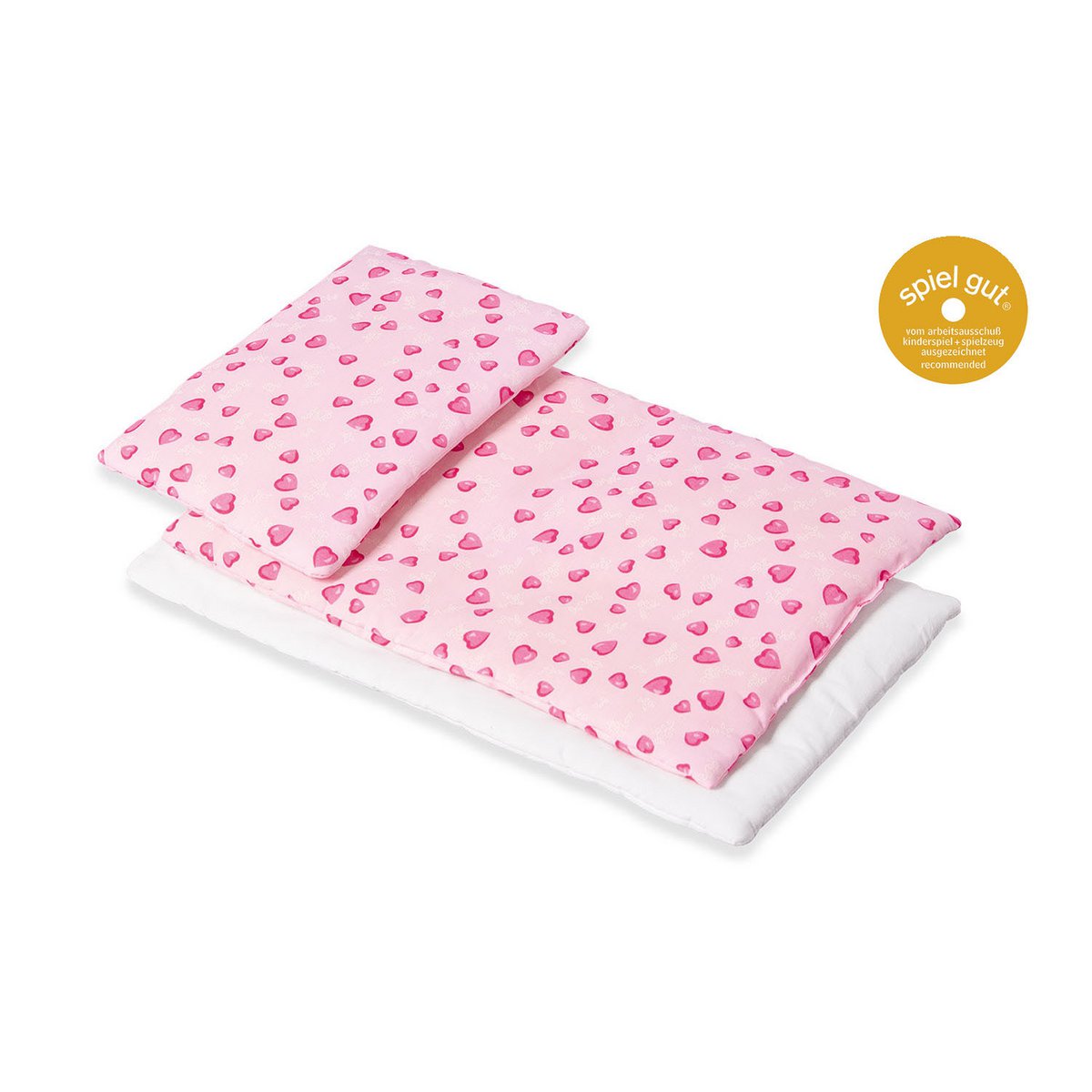 Beddengoedset poppenbed 'Harten' - roze