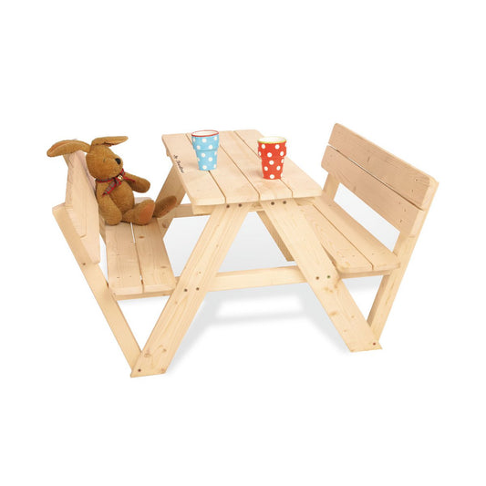 Kinderpicknickbank 'Nicki 4' rugleuning - naturel